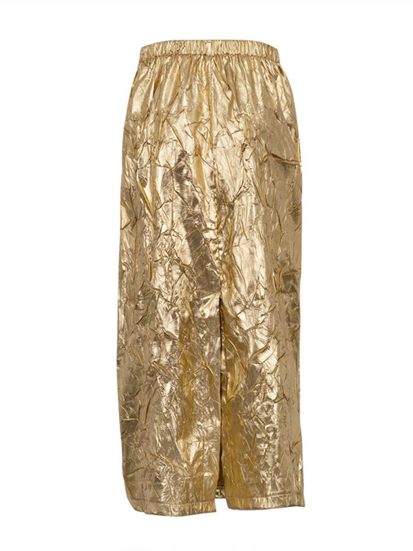 flowersverse Solid Color A-line Skirts Bottoms