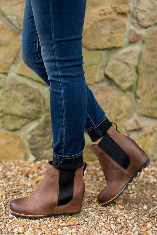flowersverse Vintage Wedge Non Shell Boots