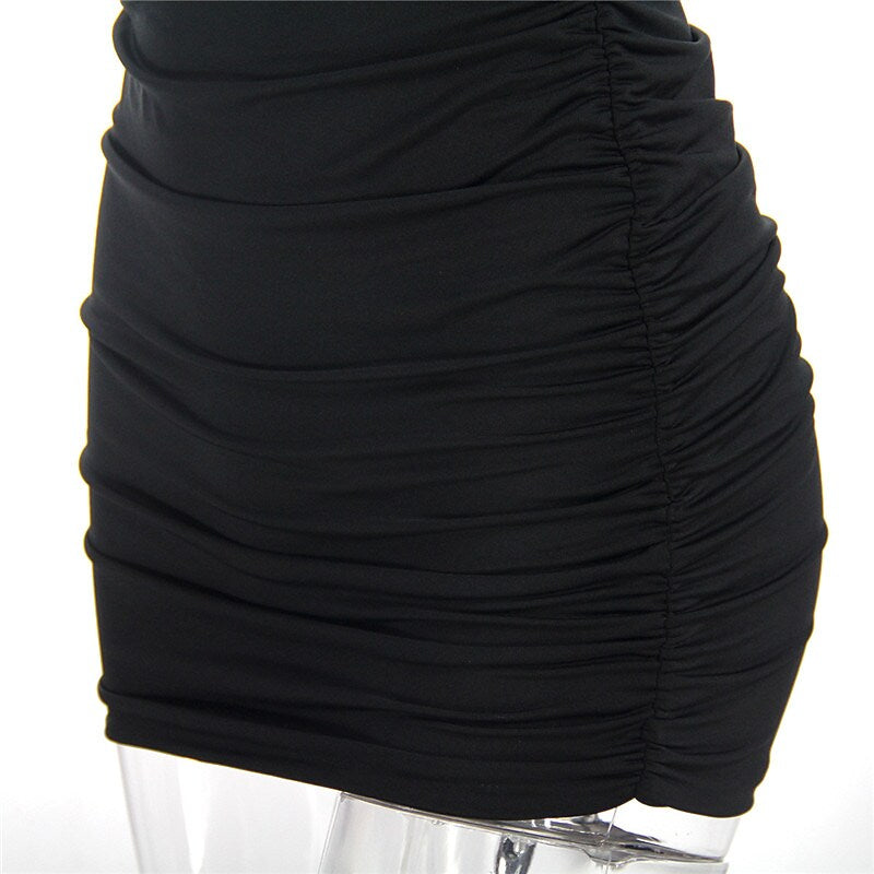 flowersverse Women‘s Bodycon Sheath Dress Slip Dress Mini Dress Black White Pink Sleeveless Pure Color Ruched Spring Summer Spaghetti Strap Formal Slim XS S M L XL