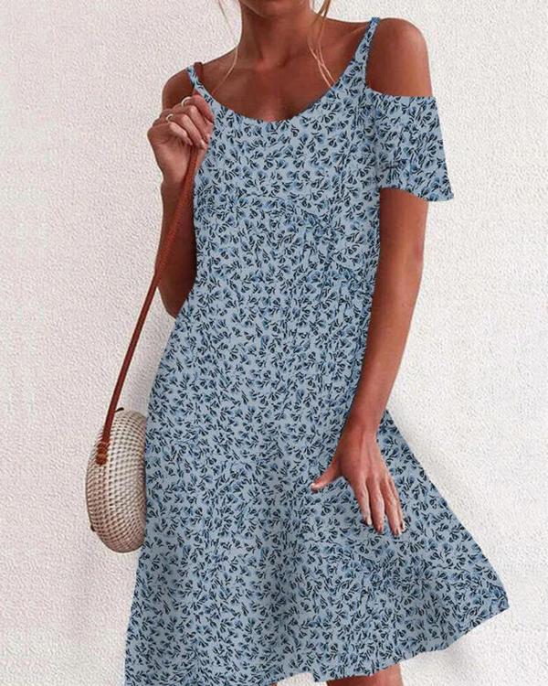 flowersverse Falbala Floral Off Shoulder Dress