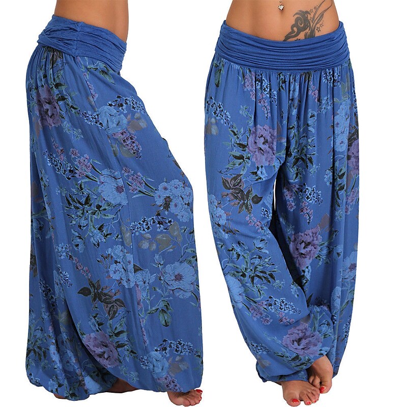 flowersverse Women‘s Harem Pants Breathable Quick Dry Moisture Wicking Yoga Fitness Gym Workout Bloomers Bottoms Apricot White Black Winter Plus Size Sports Activewear Micro-elastic Loose / Athletic