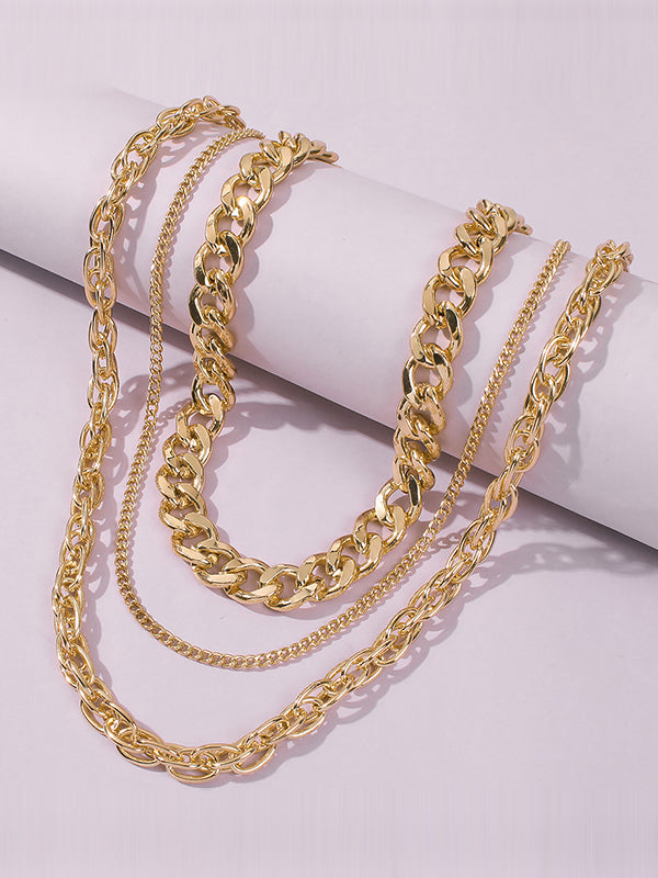 flowersverse Original Cool Multi-Layered Chains Necklace