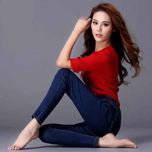 flowersverse Plus size women's black jeans