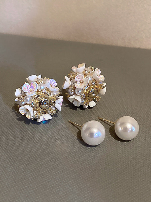 flowersverse Original Zircon Beads Flower Earrings