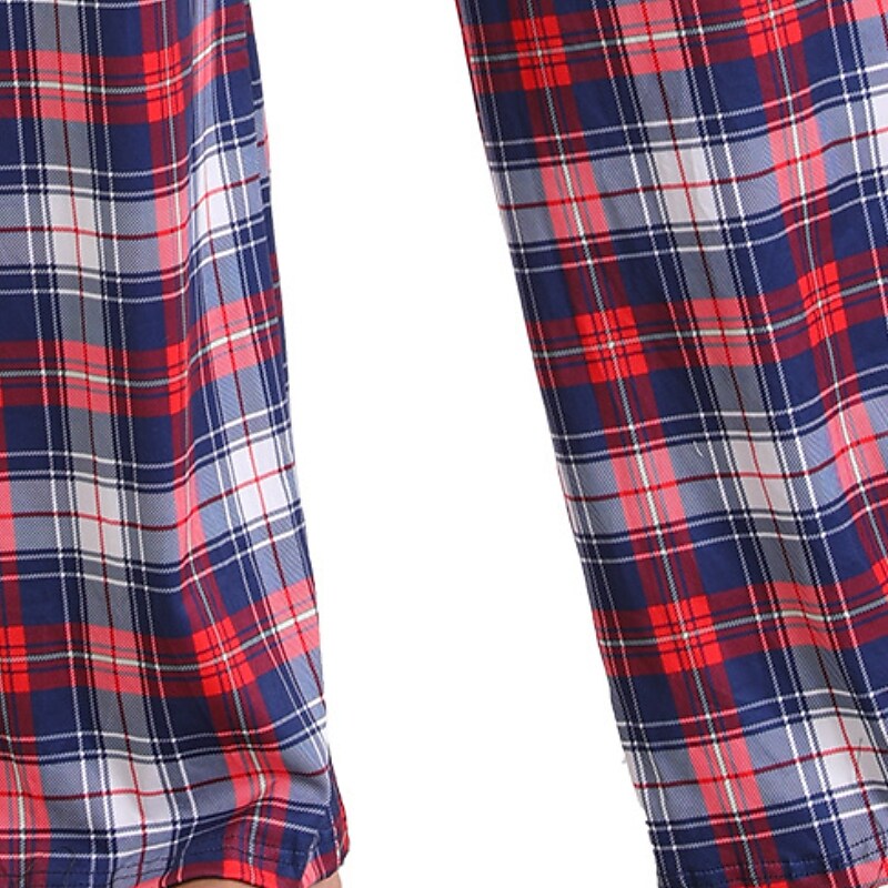 flowersverse Women's Christmas Pjs Women's Plus Size Pajamas Bottom 1 PCS Grid / Plaid Fashion Comfort Sport Home Party Club Bamboo Gift Long Pant Basic Print Pocket Spring Summer Light Pink White