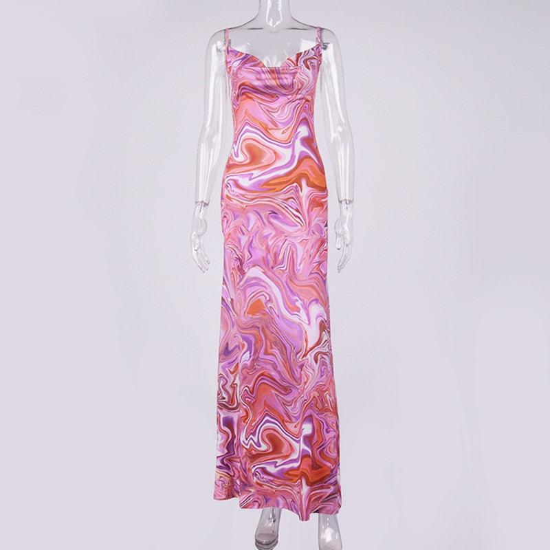 flowersverse Graduation Party dress Fashionkova Spaghetti Strap Women's Slip Dress Floral Print Sexy Backless Maxi Dresses Party Club Beach Long Dress Fall