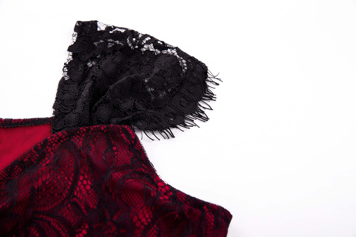 flowersverse Large Lace V-Neck Gothic Dress