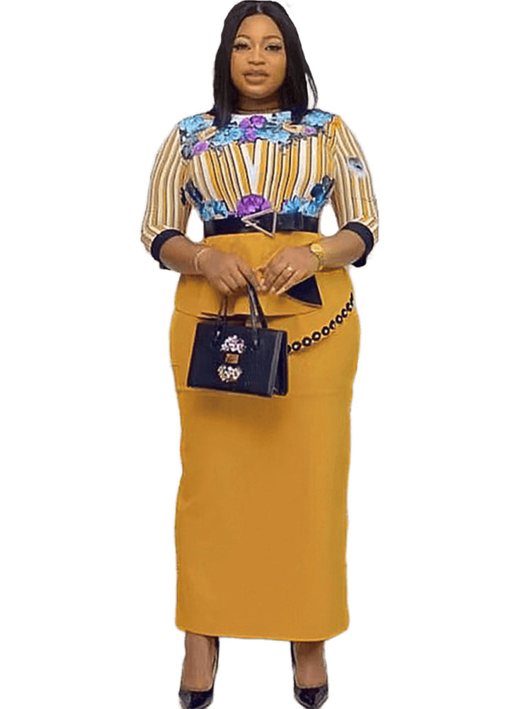 flowersverse Long Sleeve Floral Print Maxi Dresses