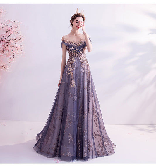 flowersverse Formal Party dress women's annual meeting birthday catwalk performance chorus evening dress