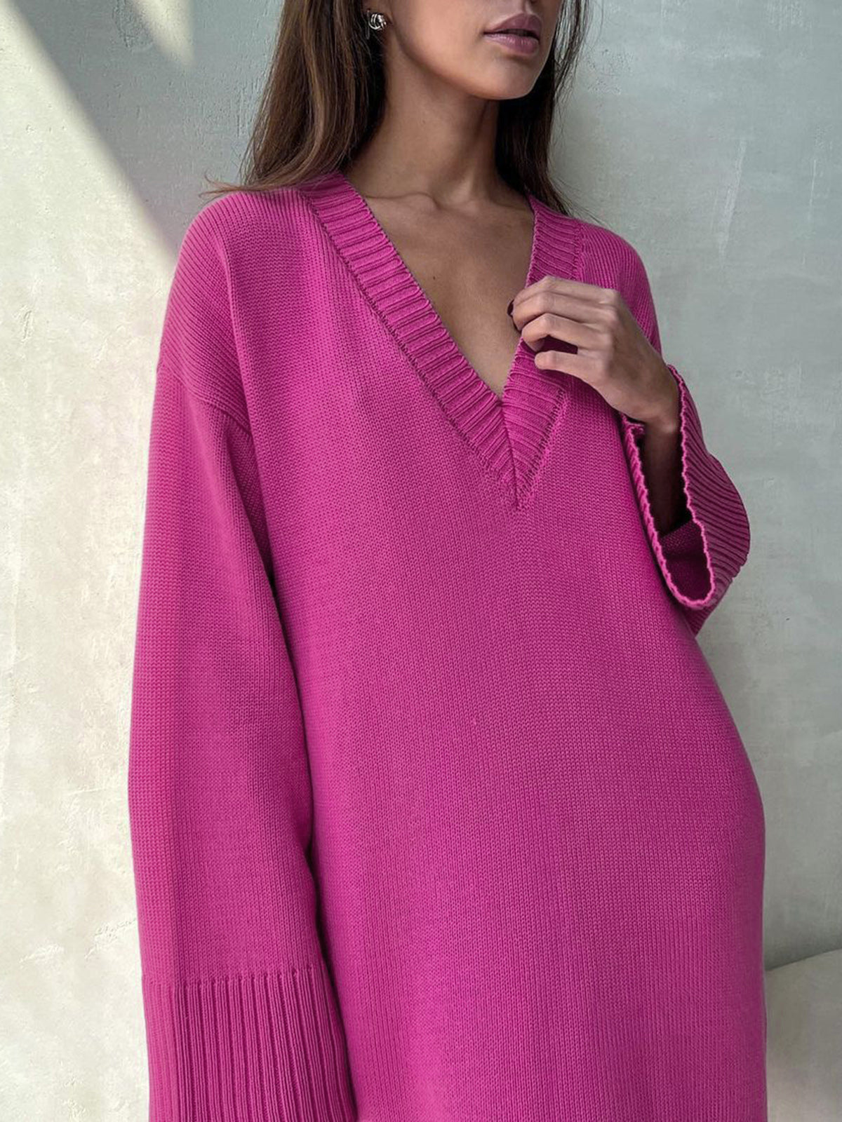 flowersverse Barbiecore Oversized Sweater Dress FC8514