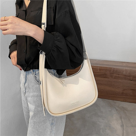 flowersverse Back to school Half Moon Shoulder Crossbody Bags For Women Trends Fashion Brand Designer Adjustable Wide Strap Ladies Handbags