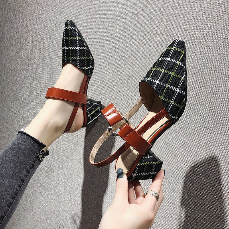 flowersverse Lady Shoes New Hollow Coarse Sandals High-heeled Shallow Mouth Pointed Pumps Work Women Female High Heels Zapatilla Lattice