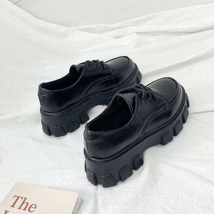flowersverse Ladies Leather Shoes Platform Heel Women Shoes Luxury Brand High Quality Women Oxford Casual Shoes Womens Flats A62-68