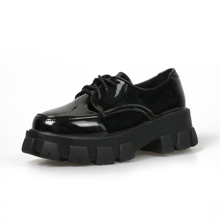 flowersverse Ladies Leather Shoes Platform Heel Women Shoes Luxury Brand High Quality Women Oxford Casual Shoes Womens Flats A62-68