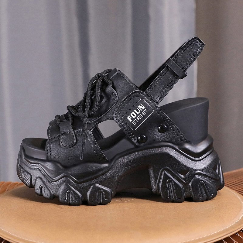 flowersverse High Heels Sandals Women Shoes New Summer Wedges Height Increasing 11cm Ladies Sandal Platform Chunky Shoes Sandalias Mujer