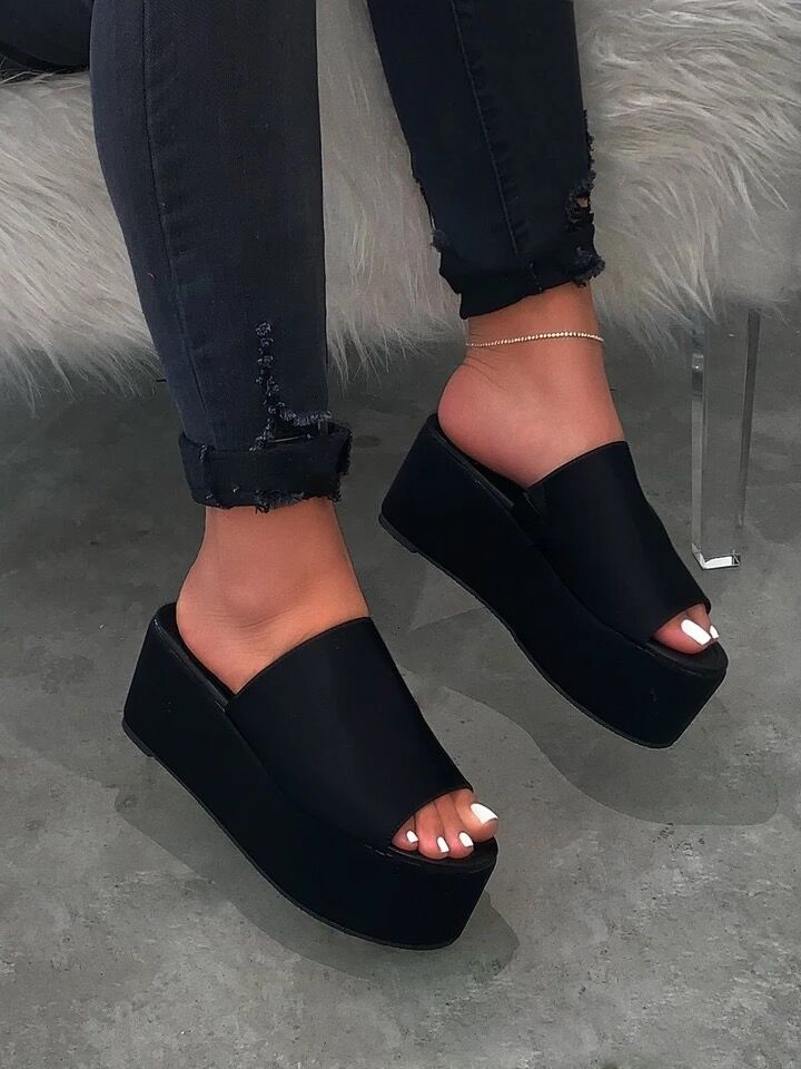 flowersverse High-heeled Women Flatform Slippers Summer New Leopard Print Thick with Slides Women Large Size Shoes Woman Wedges Slipper 0823