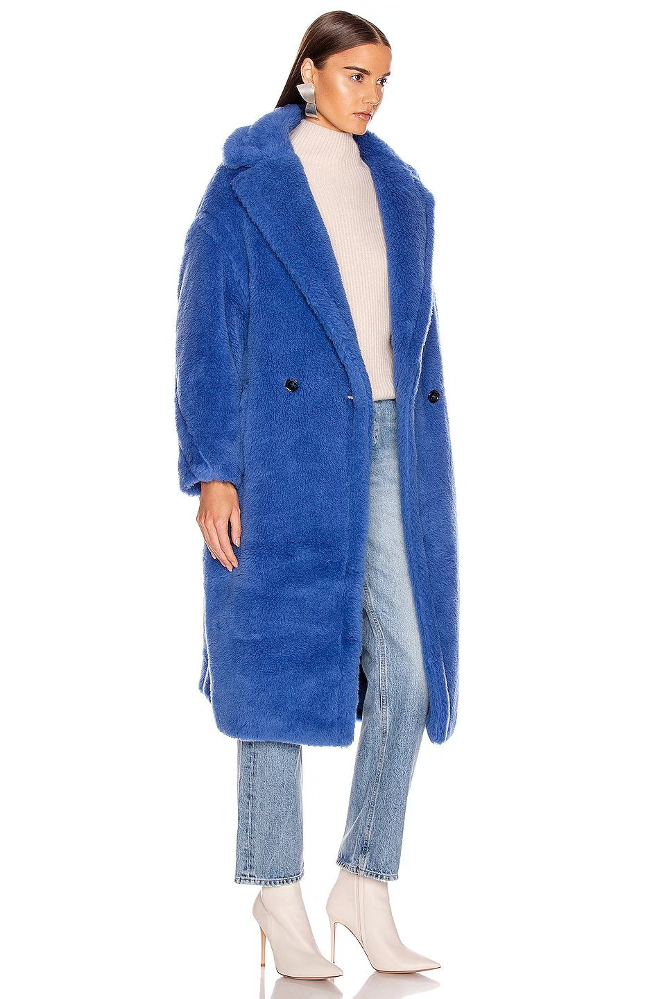 flowersverse Autumn Winter Women's Loose Jackets Lamb Wool Oversize Coats Round Neck Outwear Female Coats Long Sleeve Cotton Clothing