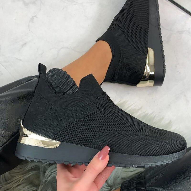 Christmas Gift Women Vulcanized Shoes Lace Up Casual Sneakers Flats Ladies Platform Mesh Breathable Walking Plus Size Female Shoe New