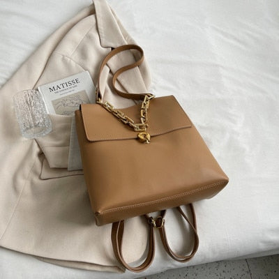 flowersverse Back to school Women Backpack Pu Leather Fashion Chain Female Hand Bag Travel Girls Backpacks Ladies Shoulder Bags Mochilas Bagpack Black Daypa