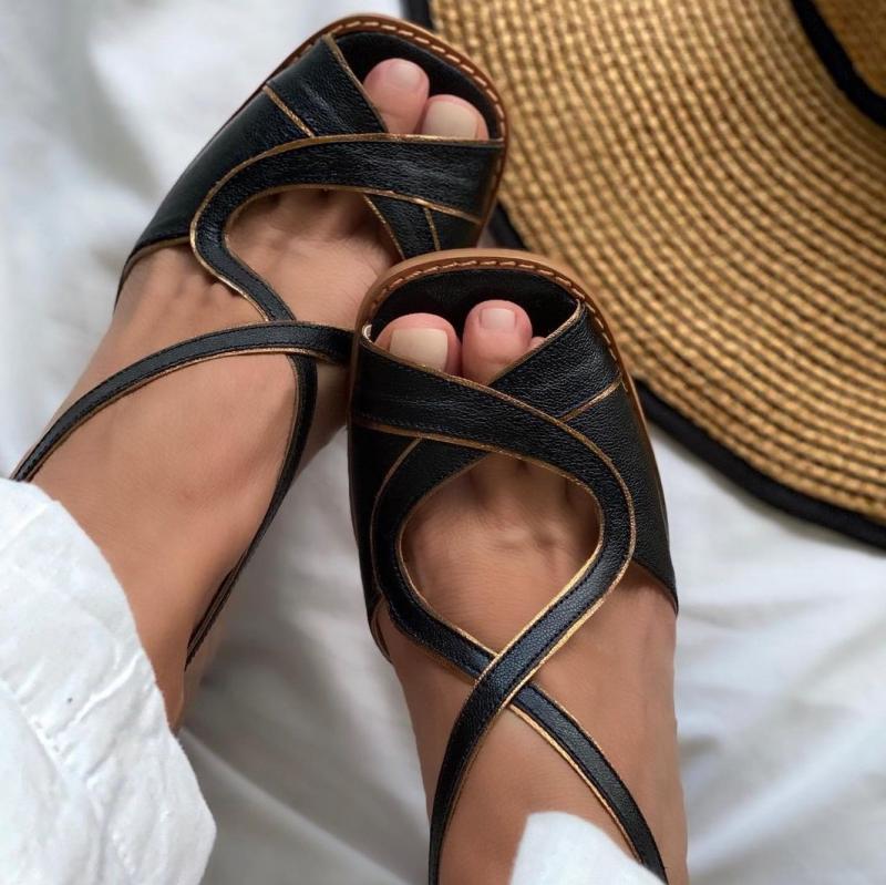 flowersverse Mid Heel Sandals Summer Handmade Ladies Heels Mixed Colors Women Slip-On Peep Toe Ladies Pumps Square Heel Casual Shoes