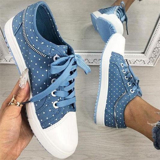 flowersverse Summer autumn New Women's Hollow Denim Sneakers Flat Casual Sports Female Shoes Breathable Cloth Shoes Student Mesh Shoes