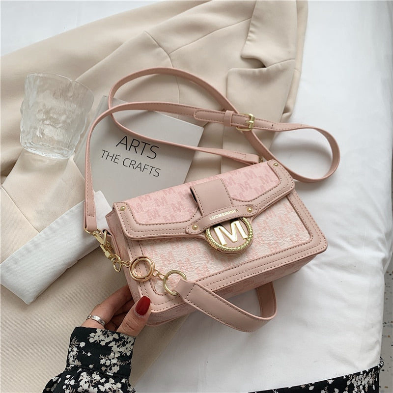 flowersverse Back to school Letters Print Luxury Designer Small Handbags For Women Trends Fashion Brand Flap Ladies Shoulder Crossbody Bags
