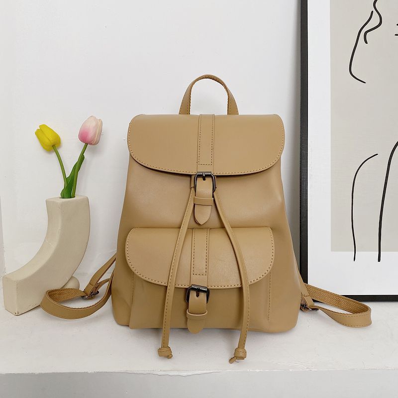 flowersverse Back to school Drawstring Women Backpack Female Shoulder Bag Trendy School Bag Teenage Girls High Quality PU Leather Fashion Rucksack Bagpack