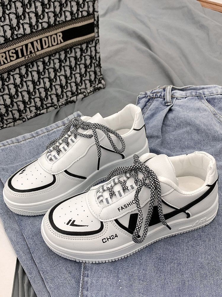 flowersverse spring new women sneakers shoes fashion Casual shoes Platform sneakers Women shoes Student shoes plus size XL 42 shoes