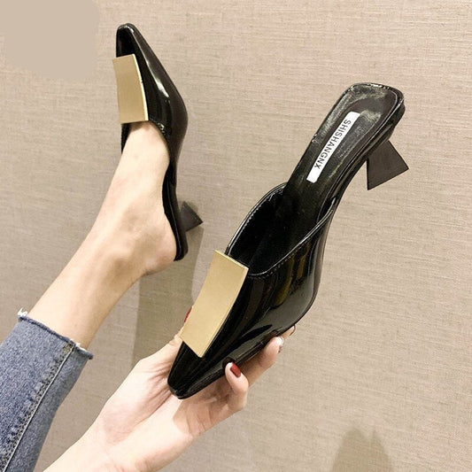 flowersverse Green HOT Summer Pointed toe heel High Heels Sandals lady Pumps slip on Shoes Women party shoes Wedding Slingbacks classics