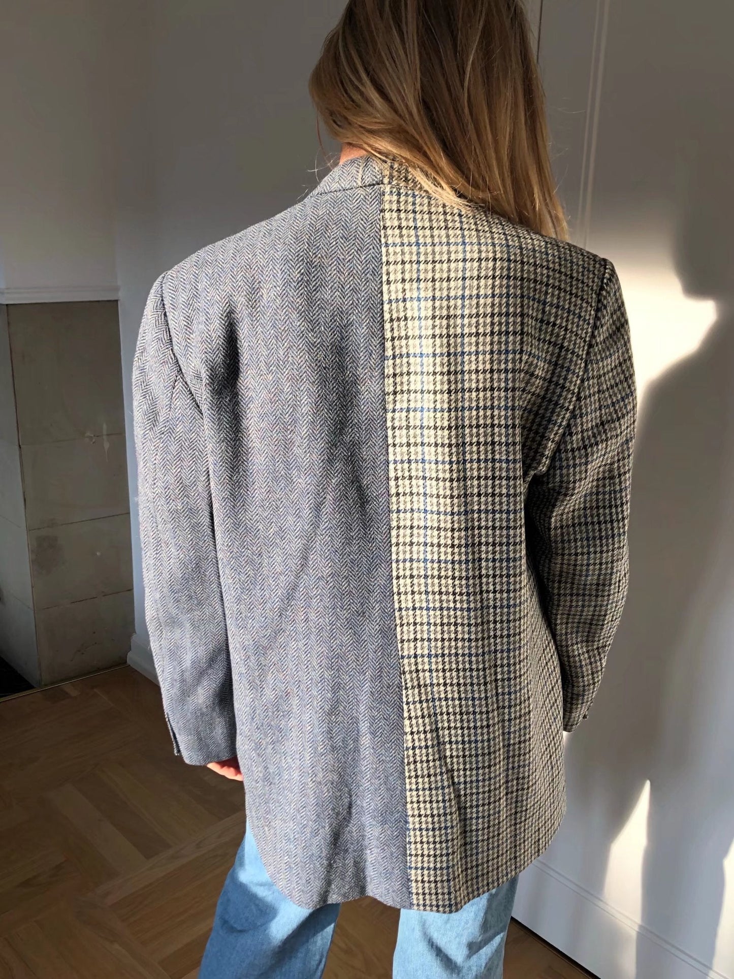 flowersverse Autumn Winter Women Blazer Thick Vintage Plaid Long Wool Coat Casual Oversize Shirt Jacket Loose Warm Outwear Overcoats Female