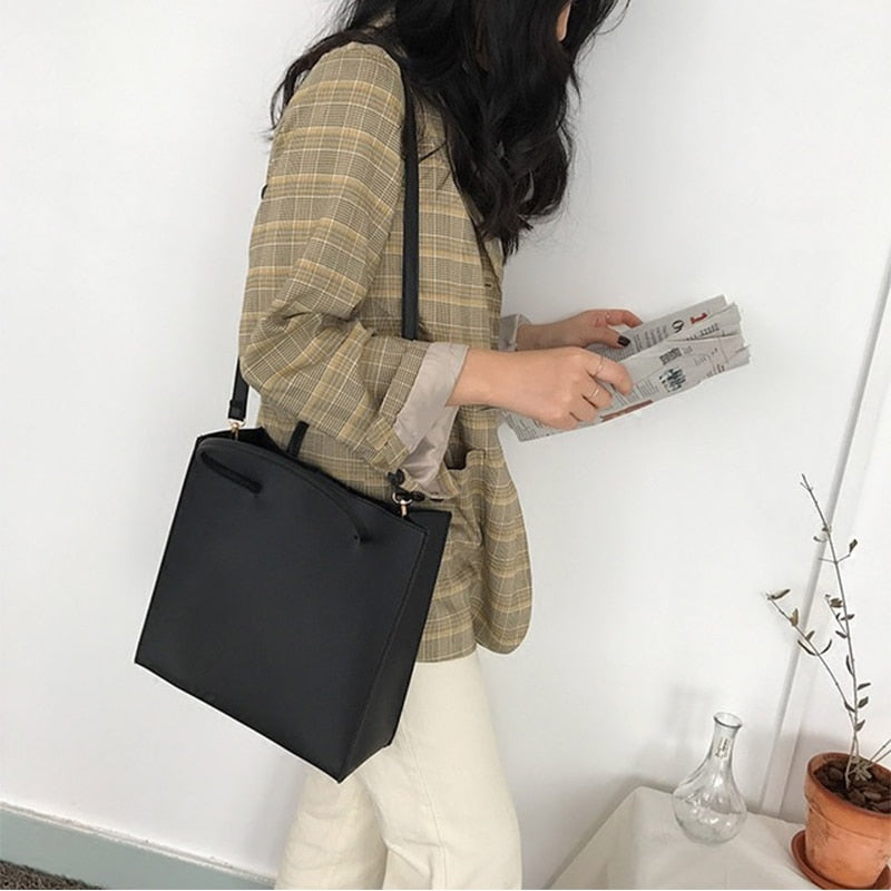 flowersverse Bags Shopper Tote Women Shoulder Bag Ladies Large Capacity Pocket Pu Leather Fashion Women's Composite Bags Travel Handbags