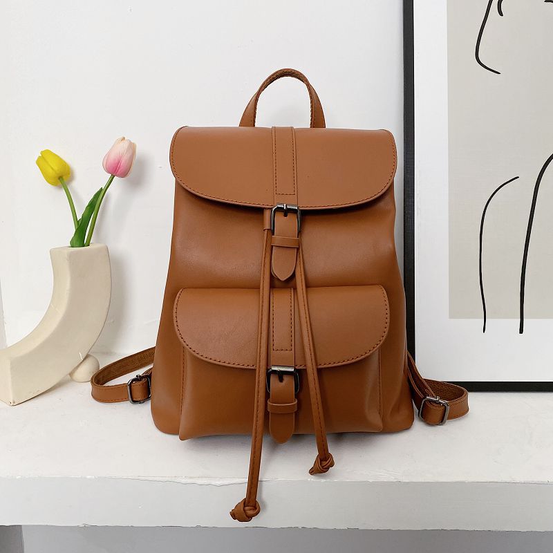 flowersverse Back to school Drawstring Women Backpack Female Shoulder Bag Trendy School Bag Teenage Girls High Quality PU Leather Fashion Rucksack Bagpack