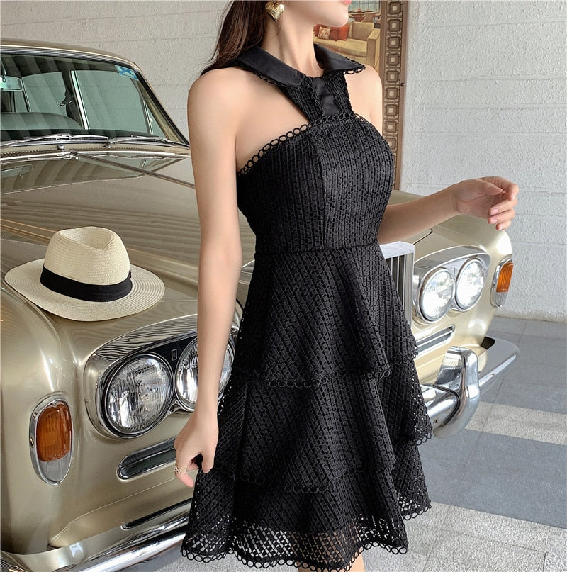 flowersverse Apricot Lace Dress For Woman Summer Fashion Design Sleeveless Sexy Dress Bodycon Female Evening Mni Dresses For Women Party Wed