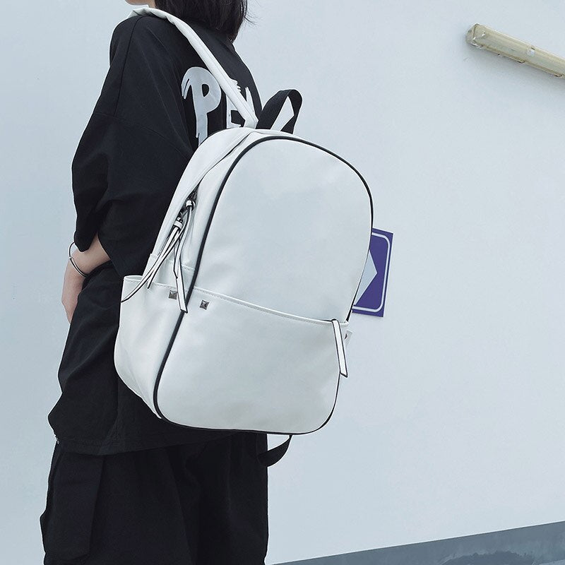 flowersverse Back to school Girl Backpacks Large Capacity Student School Bags PU Leather Women Backpack Travel Female Shoulder Bag Mochila Bagpack Black