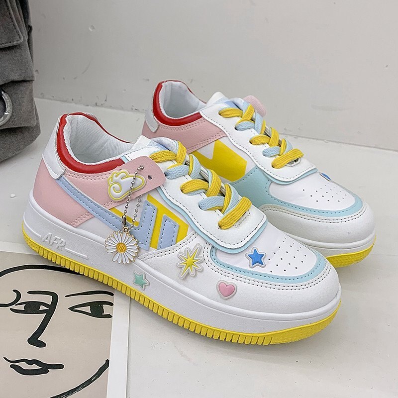 flowersverse spring new women sneakers shoes fashion Casual shoes Platform sneakers Women shoes Student shoes plus size XL 42 shoes