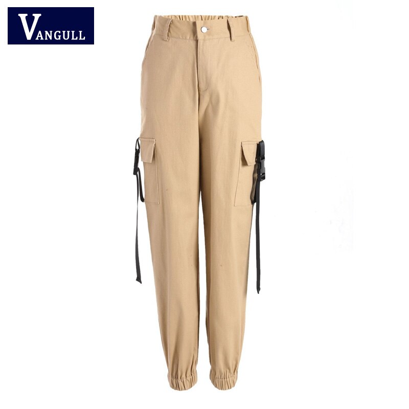 flowersverse Black High Waist Cargo Pants Women Pockets Patchwork Loose Streetwear Pencil Pants Fashion Hip Hop Women's Trousers