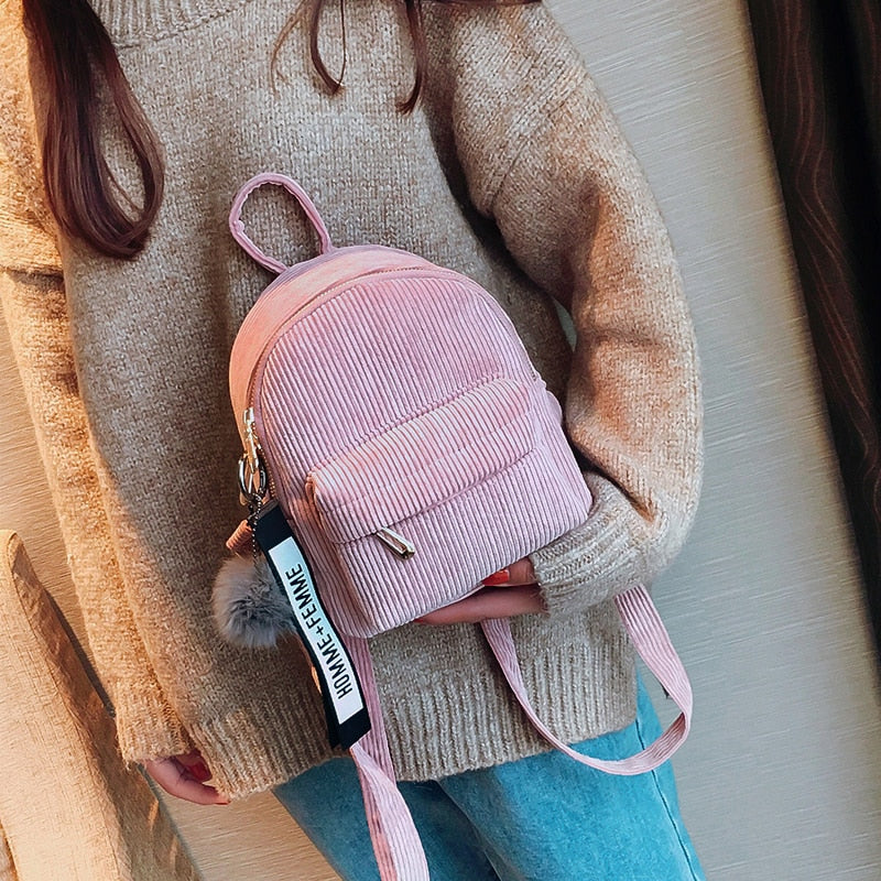 flowersverse Back to school Cute Velvet Backpack For Teenagers Children Mini Back Pack Kawaii Girls Kids Small Backpacks Female Packbags Fur Ball School Bag