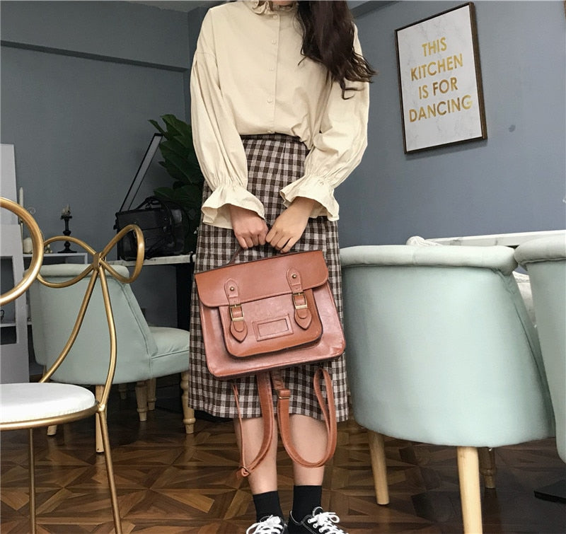 flowersverse Back to school Korean Vintage Women Backpacks Preppy Style Student Backpack Multifunctional Female Shoulder Bag Women School Bag Ladies Totes