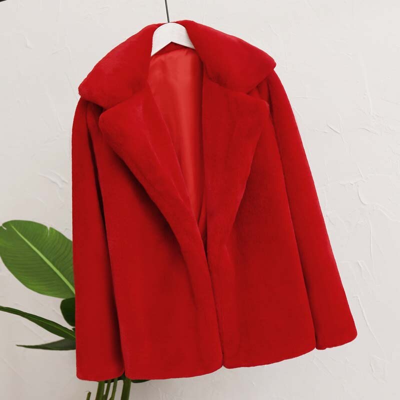 flowersverse Best Look In Winter Women Faux Fur Coat Ins Popular Fake Fur Jacket Women Thick Warm Soft Rex Rabbit Fur Overcoat Outerwear