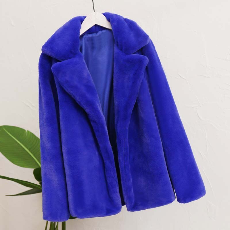 flowersverse Best Look In Winter Women Faux Fur Coat Ins Popular Fake Fur Jacket Women Thick Warm Soft Rex Rabbit Fur Overcoat Outerwear