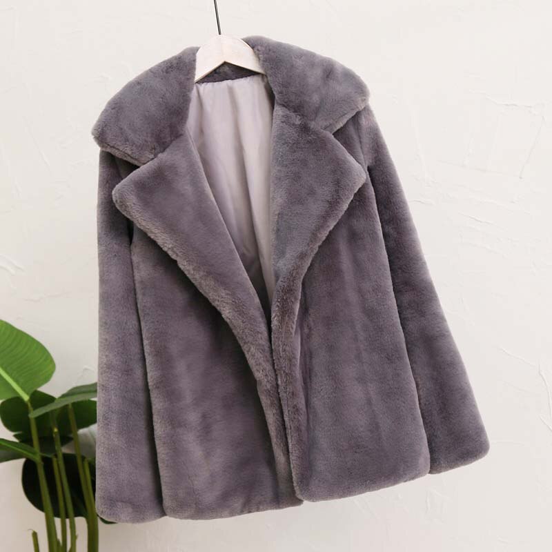 flowersverse Best Look In Winter Women Faux Fur Coat Ins Popular Fake Fur Jacket Women Thick Warm Soft Rex Rabbit Fur Overcoat Outerwear