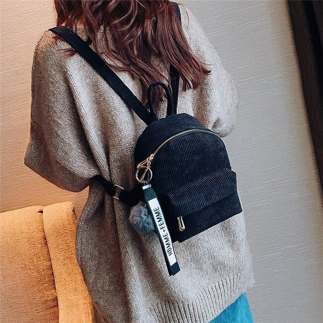 flowersverse Back to school Cute Velvet Backpack For Teenagers Children Mini Back Pack Kawaii Girls Kids Small Backpacks Female Packbags Fur Ball School Bag