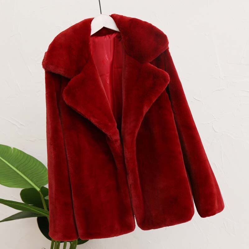 flowersverse Best Look In Winter Women Faux Fur Coat Ins Popular Fake Fur Jacket Women Thick Warm Soft Rex Rabbit Fur Overcoat Outerwear