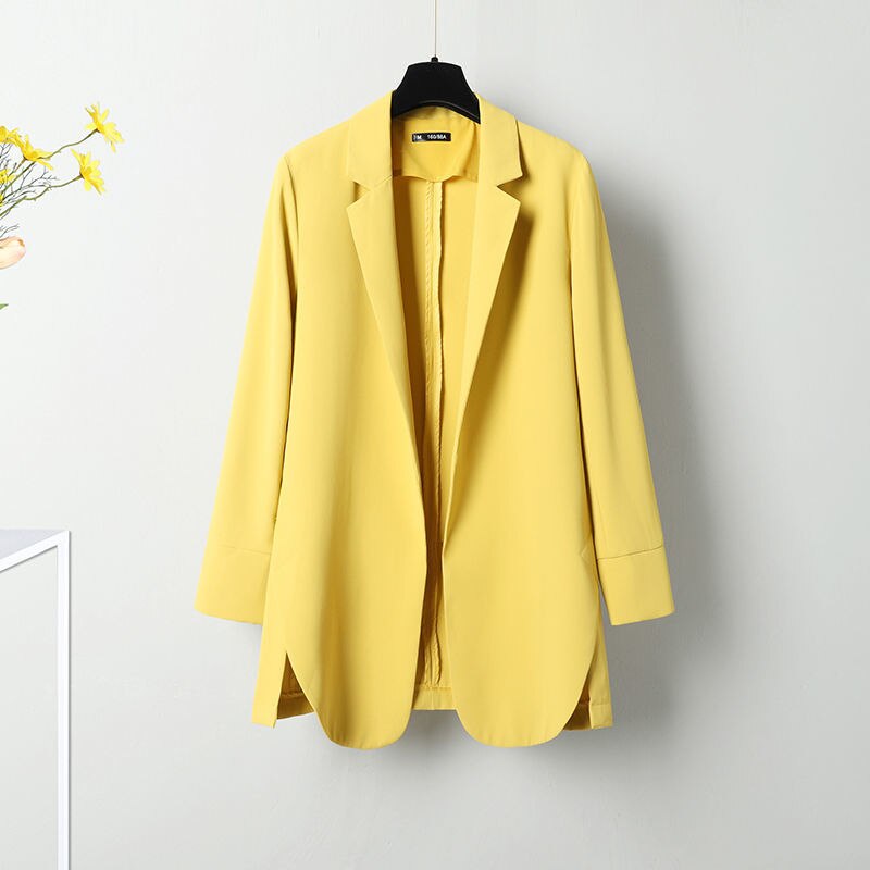 flowersverse Blazers Women Simple 4 Colors Elegant Feminine Leisure Solid Large Size Loose Office Lady Spring Popular Trendy All-match New