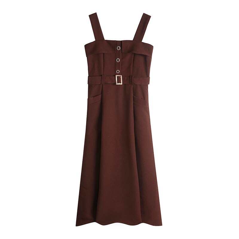 flowersverse Back to school outfit 3 Colors Japan Preppy Style Women Tank Dress With Belt Retro Solid Loose Casual Large Size Sleeveless Dresses For Autumn Winter