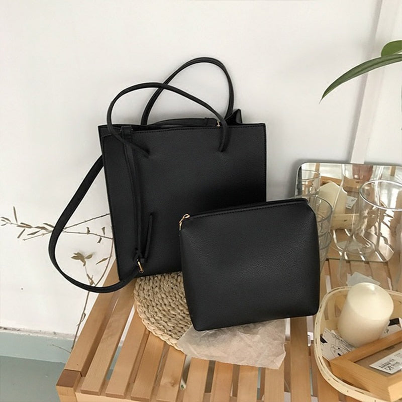 flowersverse Bags Shopper Tote Women Shoulder Bag Ladies Large Capacity Pocket Pu Leather Fashion Women's Composite Bags Travel Handbags