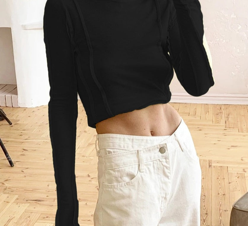 flowersverse Bodycon White O-Neck Women'S T-Shirt Elegant Yellow Long Sleeve Fall Tee Shirt Casual Slim Elastic Solid Top Female