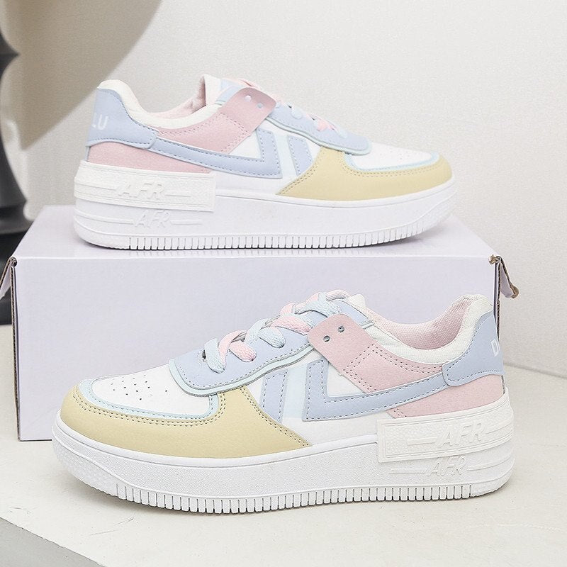 flowersverse spring new women sneakers shoes fashion Casual shoes Platform sneakers Women shoes Student shoes plus size XL 42 shoes