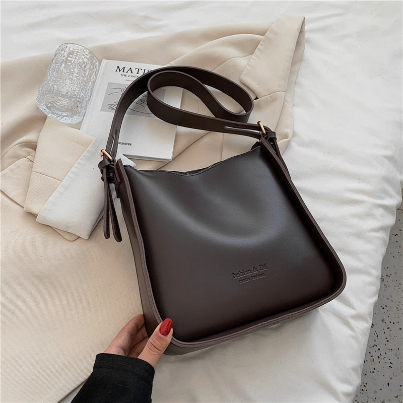 flowersverse Back to school Vintage Wide Strap Crossbody Shoulder Bags For Women Trends Brand Designer Large Capacity Work Ladies Handbags