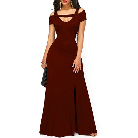Back to school flowersverse Women's Dresses Casual Long Maxi Evening Party Beach Long Dress Solid Wine Red Black Square Collar Summer Costume